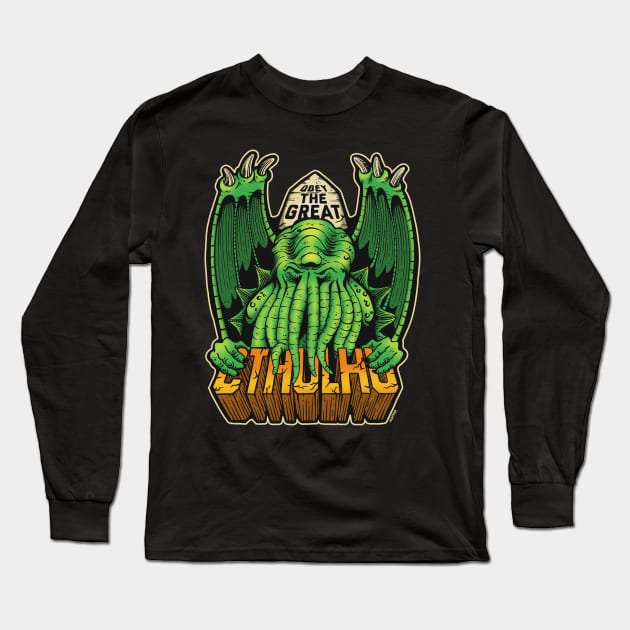 The Great Cthulhu Long Sleeve T-Shirt by Azafran